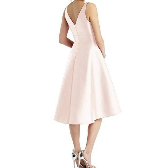NWT Alfred Sung Blush Sleeveless Hi-Low Cocktail Formal Dress Size 18 - Picture 2 of 10